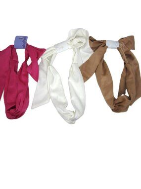 NEW Lot of 3 Ret $60 Claire's & Icing Nude White Pink Sikly Bow Twist Headwrap